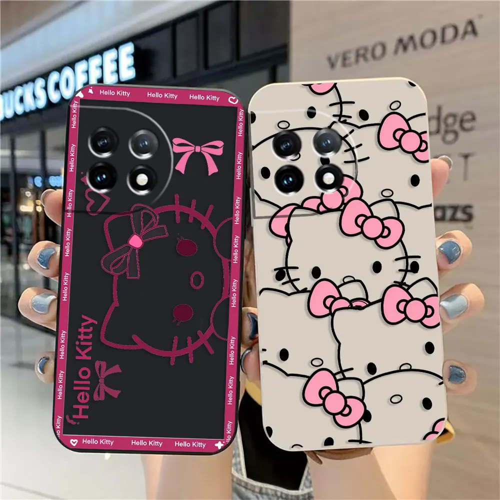 Case For Oneplus 5 5T 9 9R 6 6T 8 8T 7 ACE 2V NORD 2 3 Lite Pro Colour Case Cover Fundas Cqoues Shell Capa Pink Hello K-Kitty