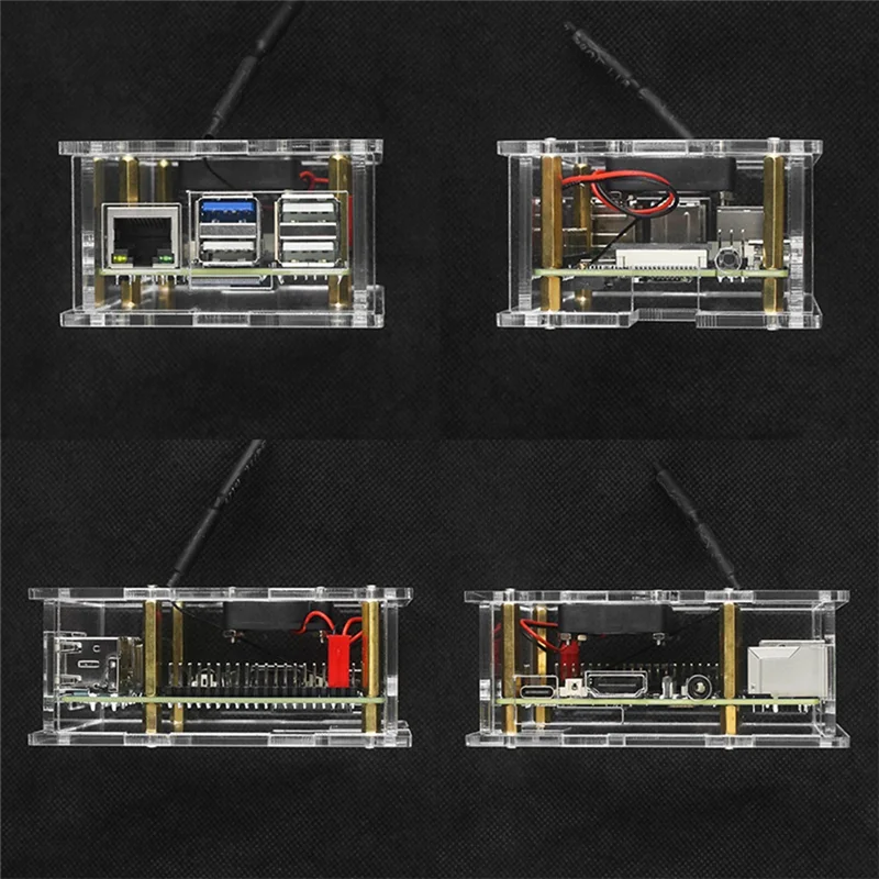 

A61KK For Orange Pi 3B Acrylic Case Transparent Shell Active Passive Cooler Cooling Fan Heatsink