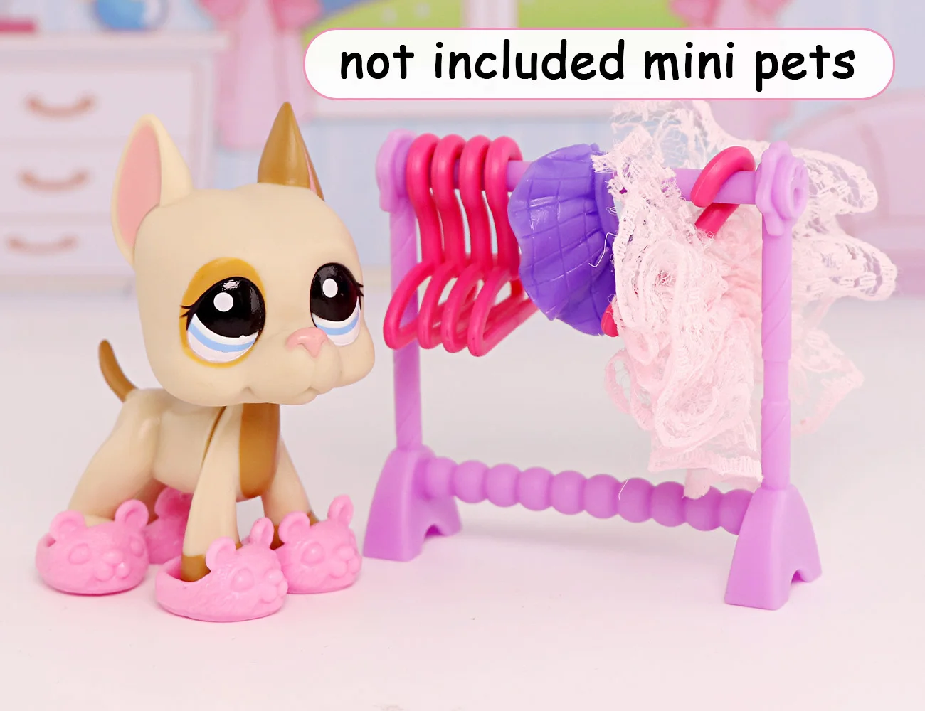 

Mini LPS Pet Shop Accessories Fixed Set Clothes Drying Rack Clothes Hangers Shoes Accessories For Collie (Excluding Toys)