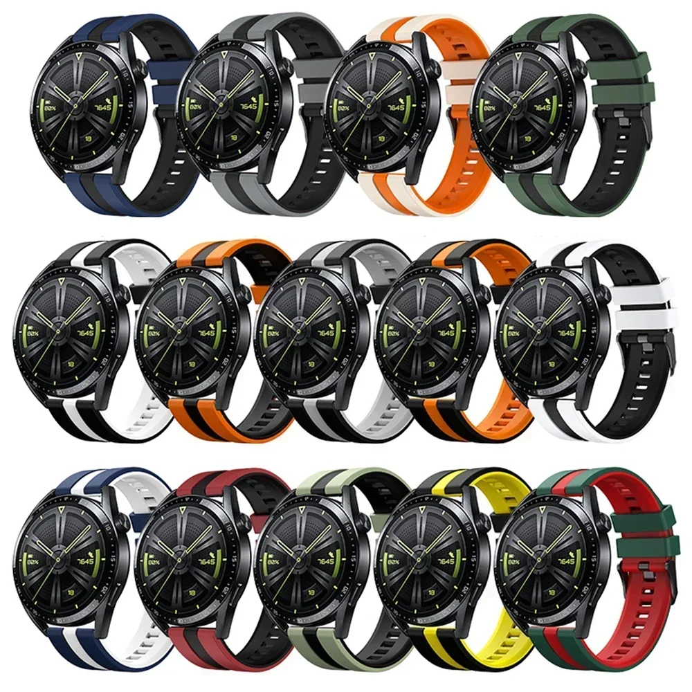 Силиконовый ремешок 22 20 мм для HUAWEI WATCH GT 5 4 Pro 46 мм, ремешок GT 3 2 42 мм, сменный браслет HONOR Magic Watch, мягкий ремень Correa