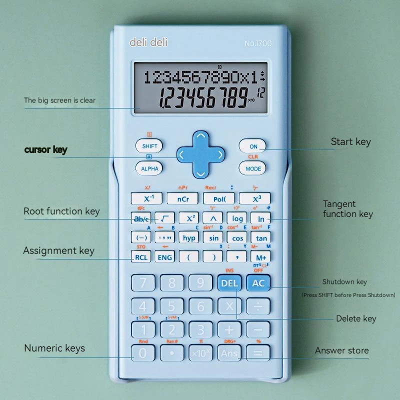 Imagem -02 - Eli Calculadora Doméstica Portátil Calculadora Funções Computador Ciência Eletrônica para Exames de Sala de Aula Específicos do Estudante