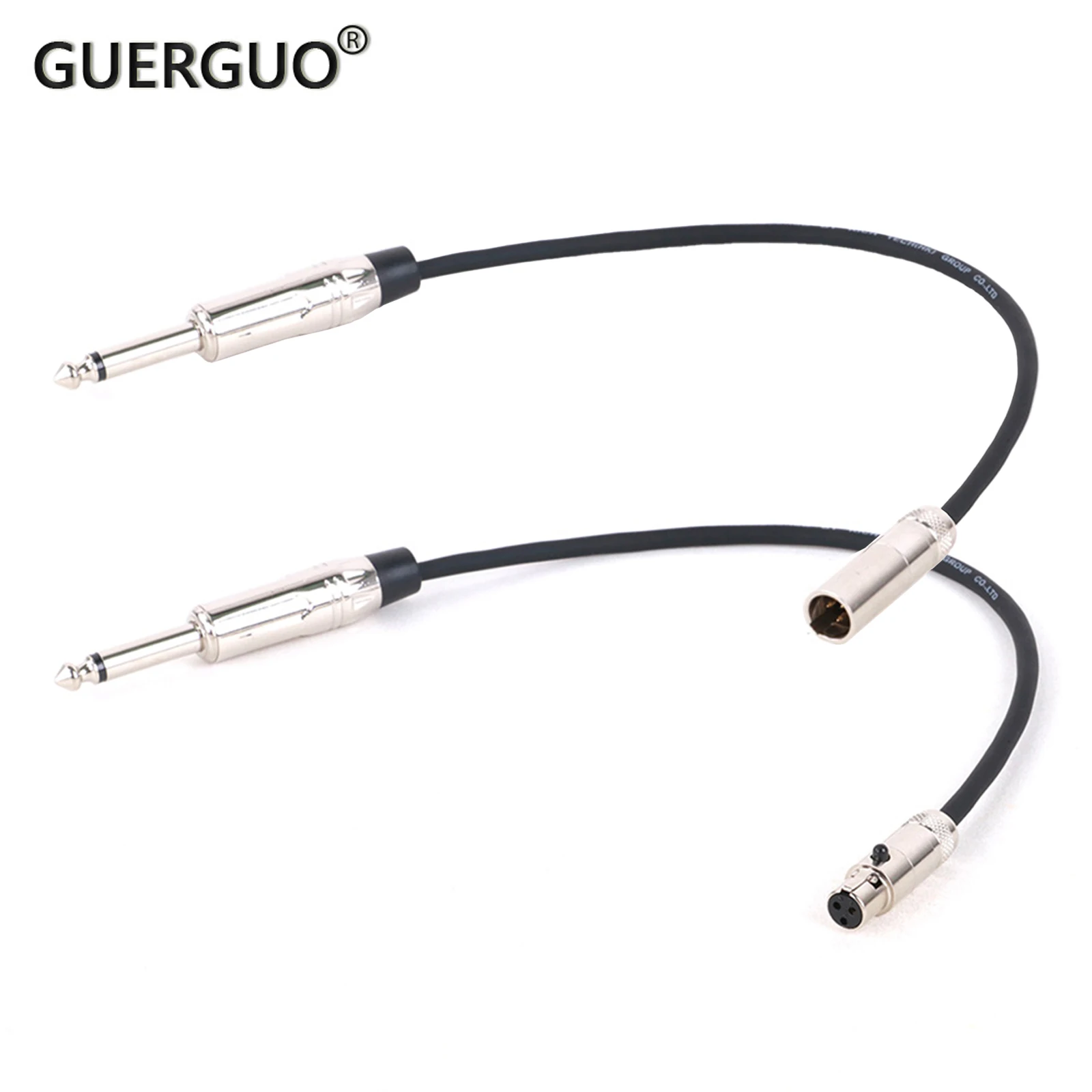 

1PCS GuerGuo 3Pin Mini XLR Female/Male Jack to 6.35mm 1/4" TS Guitar Bass Instrument Audio Extension Adapter Cable 0.3m-30m