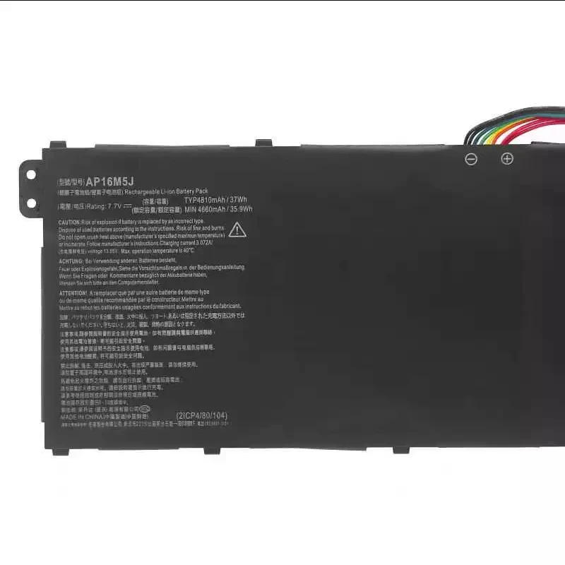 Laptop Battery AP16M4J AP16M5J AP16M6J For Aspire 3 A314-31 A315-21 A315-21-63F1 A315-31-P72U A315-51 A515-51 7.6V/4870mAh/37WH