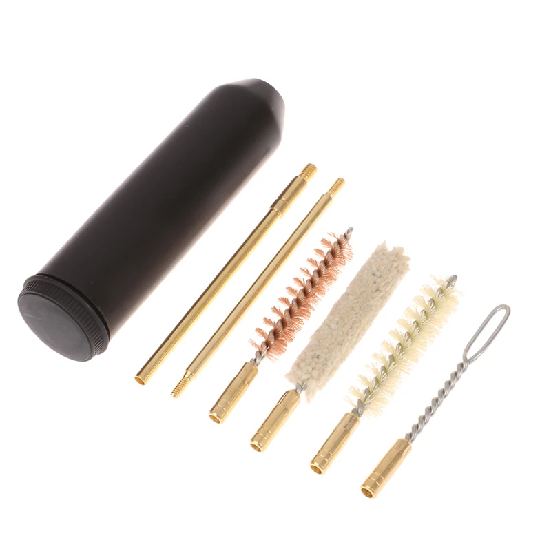 For Pistols Cal.38/357/9MM Outdoor Gun Cleaning Tools 7Pcs/Set Hand Gun Rod Brush Pocket Size Pistol Cleaning Kit