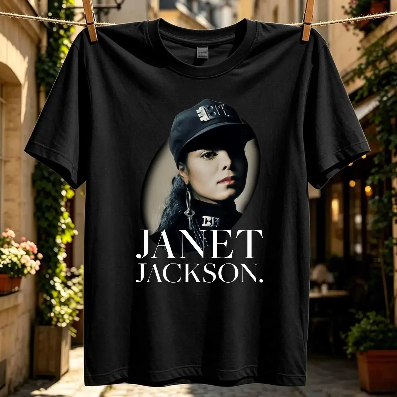 washed T Shirt Hot Janet Jackson Rhythm Nation Men All Size 1N394 long or short sleeves vintage Washed Top For Everyday Wear view 2