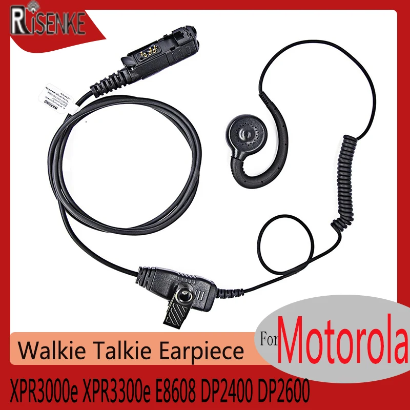 RISENKE XPR3500e Earpiece for Motorola XPR3000 XPR3300 XPR3000e XPR3300e XIR P6600 E8600 E8608 DP2400 DP2600 Walkie Talkie