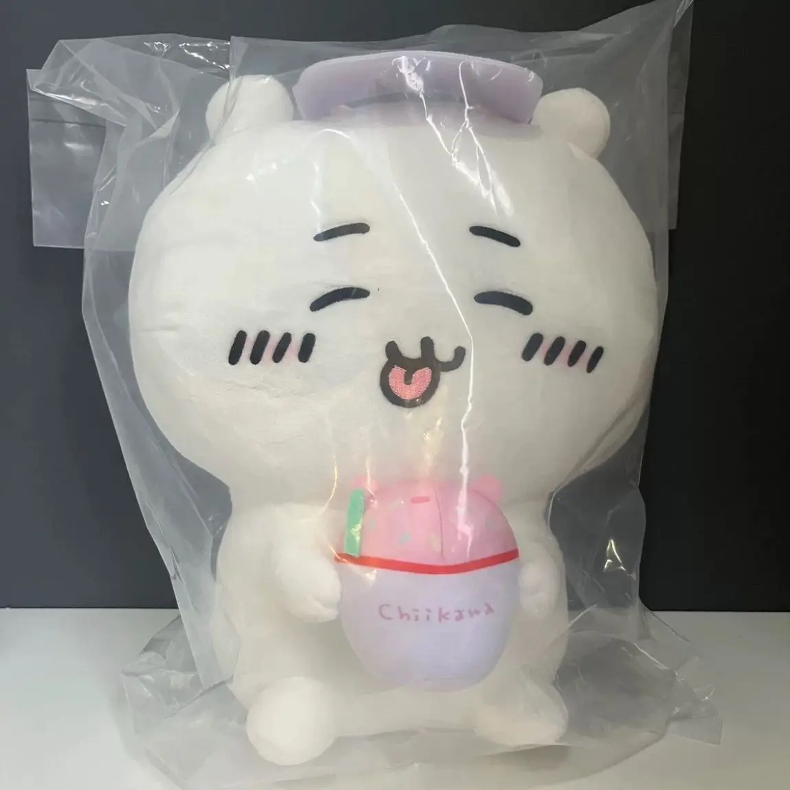 Chiikawa Hachiware Usagi Sun Hat Take Ice Cream Dress Up Cartoon Large Size 33Cm Plush Stuffed Toy Birthday Gift for Friends ﻿