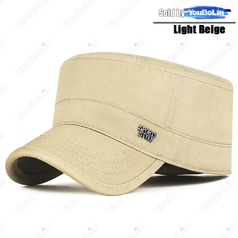Unisex Flat-Top-Militärmütze - Lässige Outdoor-Baumwoll-Armeemütze – Detail 15