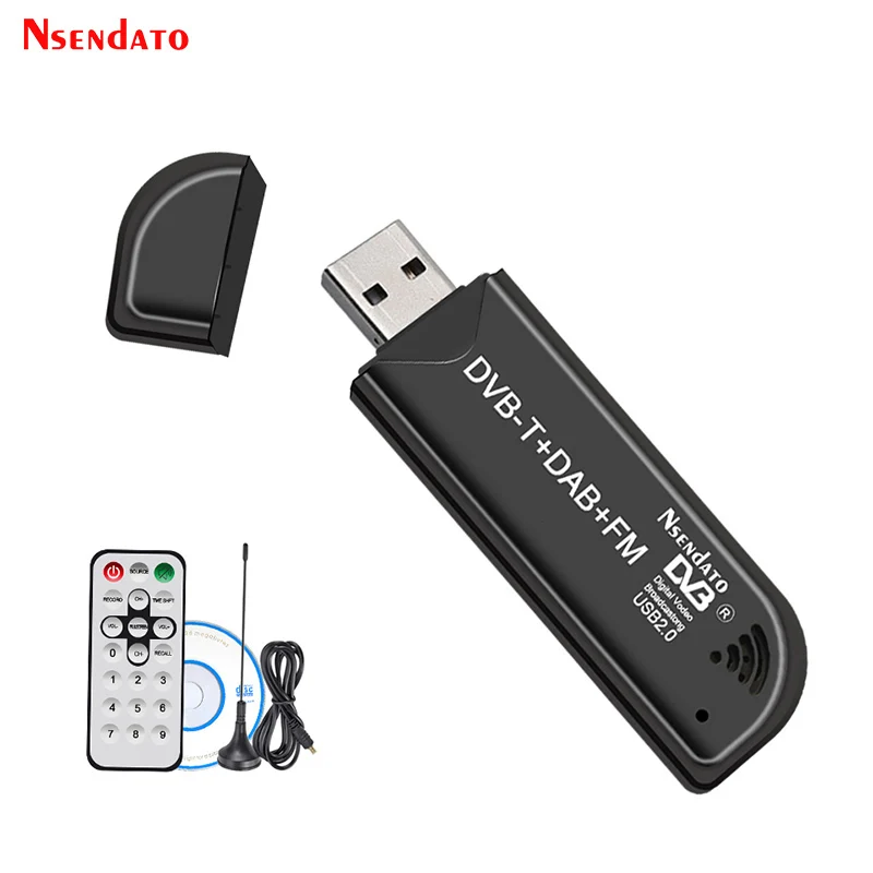 USB2.0 DAB FM DVB-T RTL2832U FC0012 SDR USB TV Dongle Stick Cyfrowy tuner telewizyjny Odbiornik pilota na podczerwień z anteną, Dropshipping