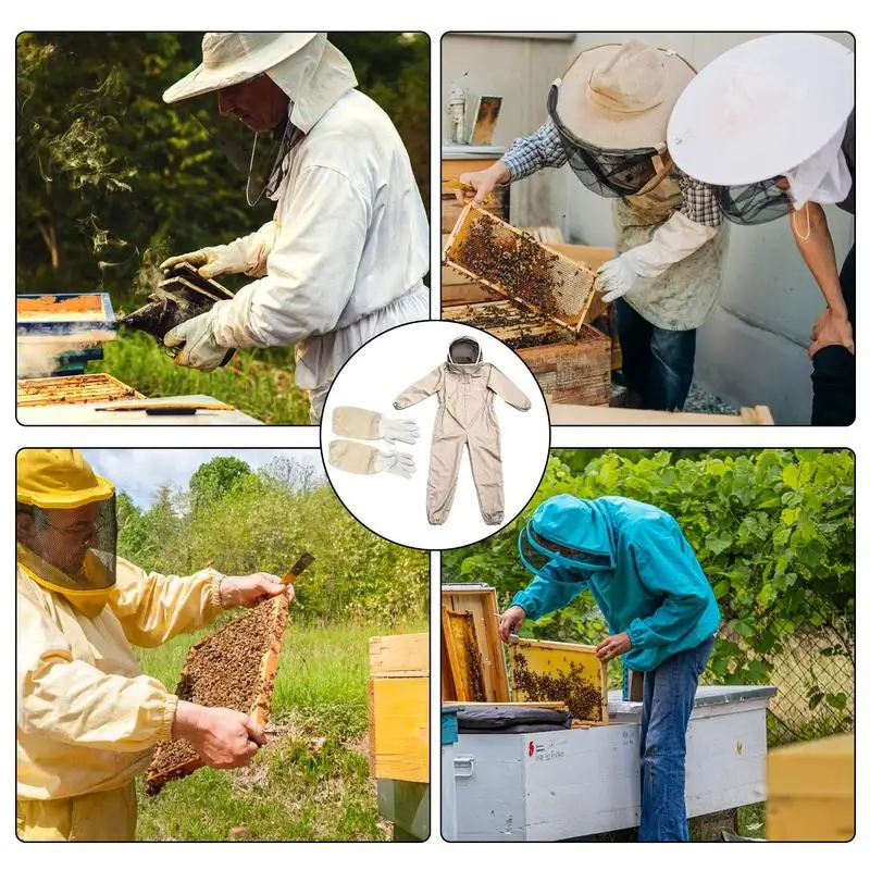 Beekeeping Suit Beeproof Protective Clothing Farm Safety Outfit Full Body Beekeeping Professional Ventilated Bee Keeping Suit