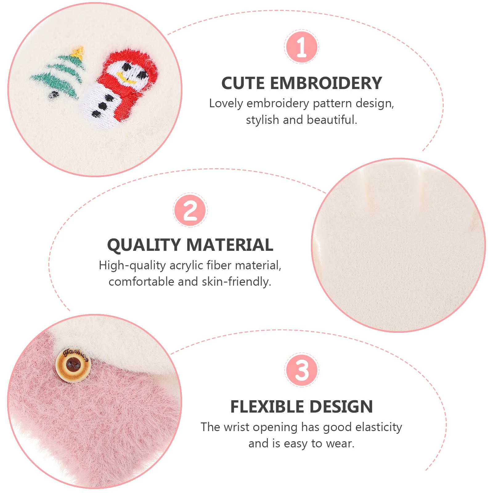 

1Pair Warm Gloves Cartoon Kids Winter Mittens Acrylic Fibers Soft Elastic Half Finger Design Children Lovely Adorable