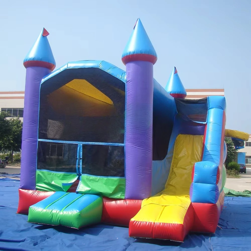 Commercial White Wedding Inflatable Trampoline Jumper Castle with Slide Mini Bounce House for sale for children