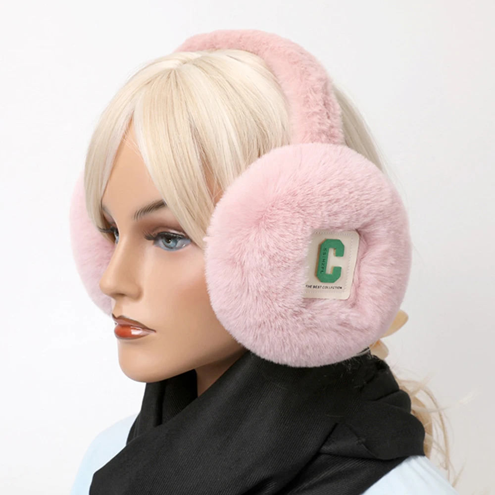 New letter C Foldable Earmuffs Soft Cold Protection Plush Earmuffs Portable Keep Warm Windproof Ear Cap Student