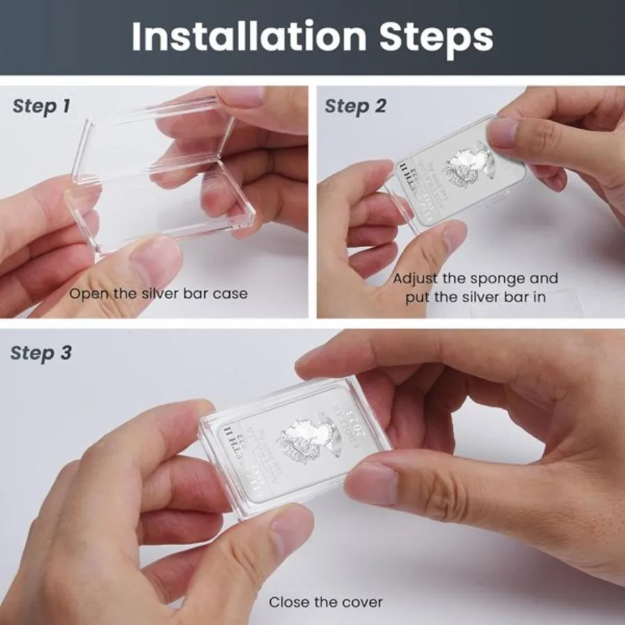 لحالة البار الفضي حامل القضيب الفضي حاوية تخزين أكريليك شفافة تناسب 1 أونصة