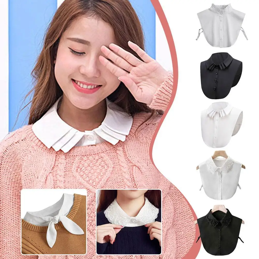 

Женский искусственный воротник для свитеров, многослойный съемный воротник рубашки, осенне-зимний модный декоративный аксессуар для воротника