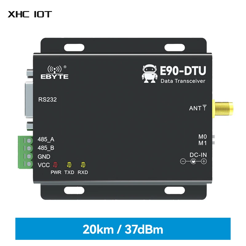 

433MHz RS232 RS485 LoRa Modbus Wireless Data Transceiver Receiver 37dBm 5W SMA-K Long Distance 20km XHCIOT E90-DTU(433L37)-V8