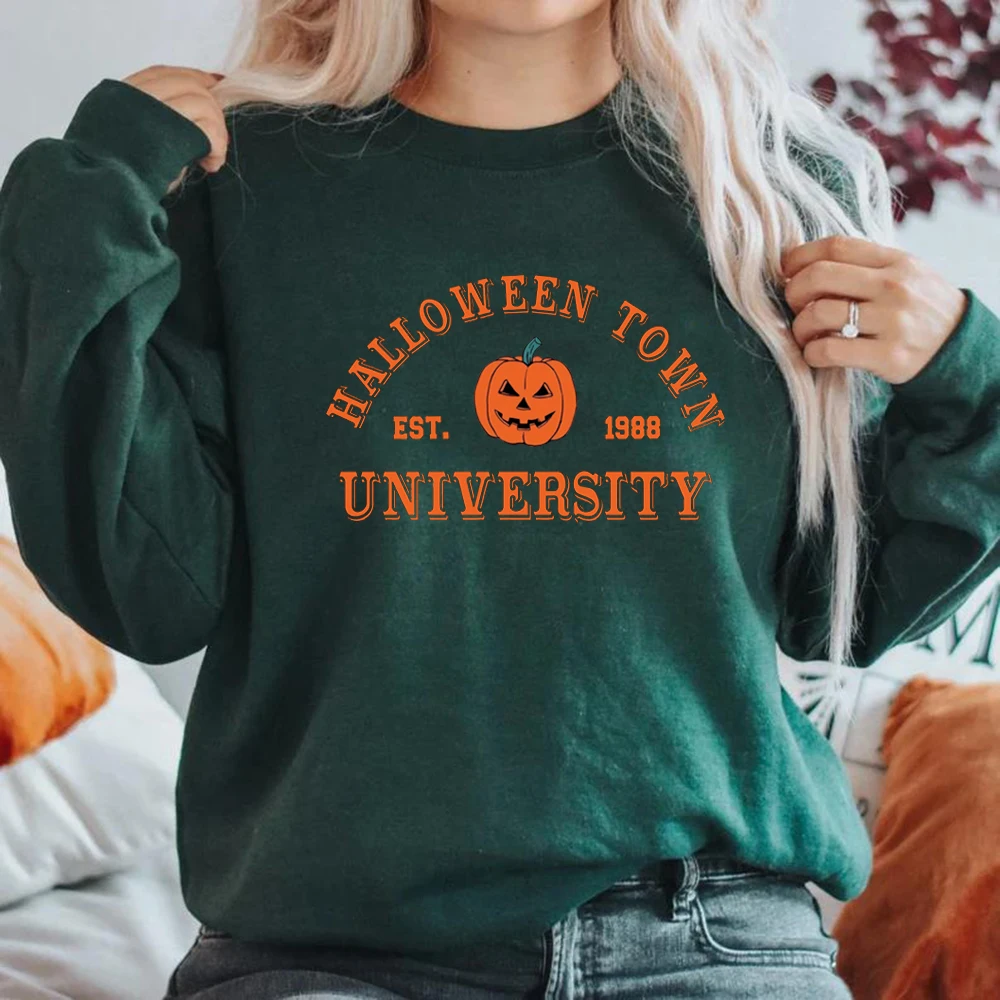 Halloween town est 1998 sweatshirts da universidade outono hoodies moletom com capuz abóbora camisola do dia das bruxas