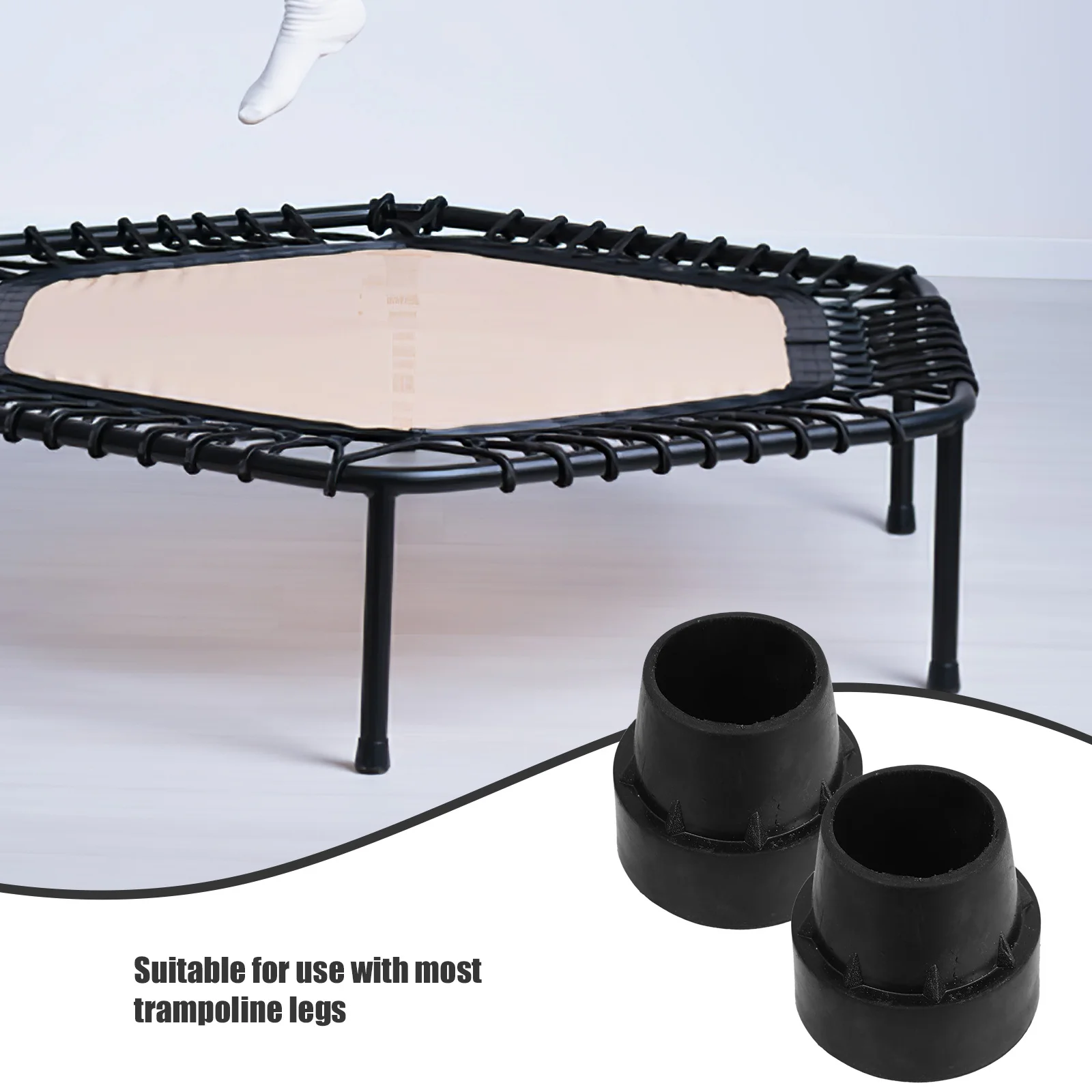 10 szt. Nakładek antypoślizgowych na nogi trampoliny okrągłej, zamienne końcówki na nogi mini trampoliny, osłonki na rury ze stali nierdzewnej