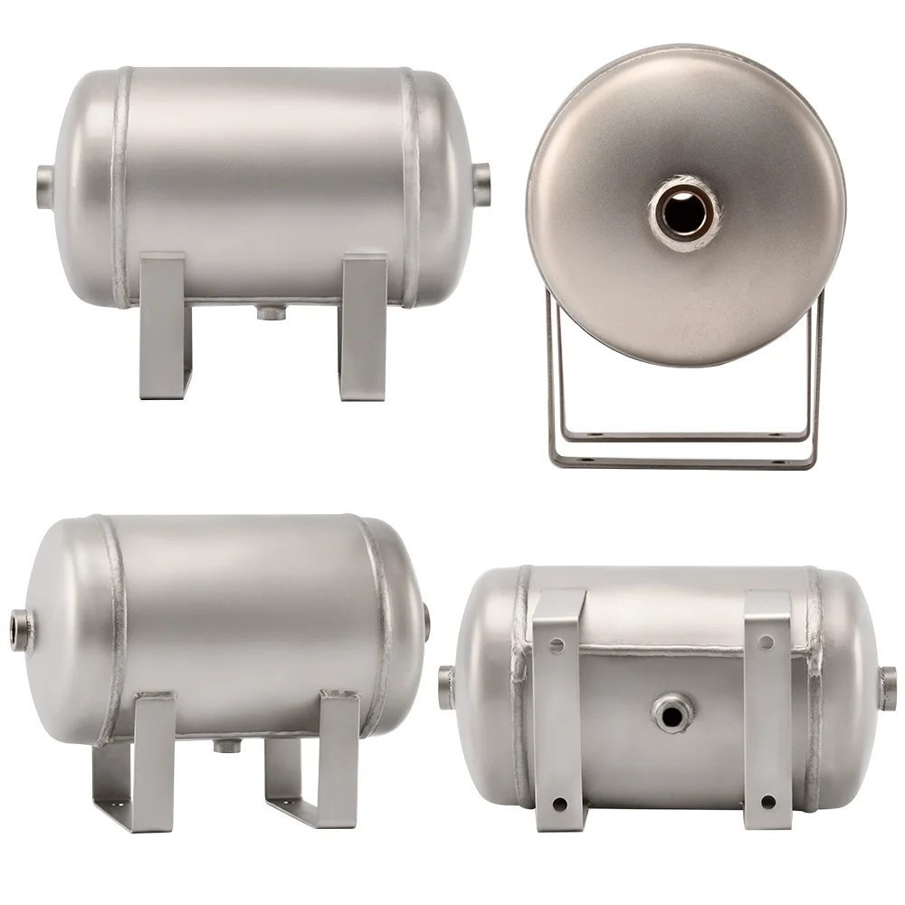 Small 5L Carbon Steel Horizontal 12Bar Air Compressor Buffer Storage Tank with Bracket for Pneumatic Air Suspension