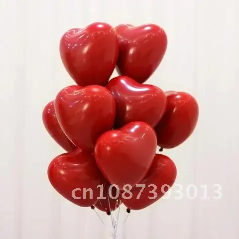 

10 inch heart shaped pomegranate red matt latex balloon Ruby Red balloon wedding lover proposal wedding party decoration