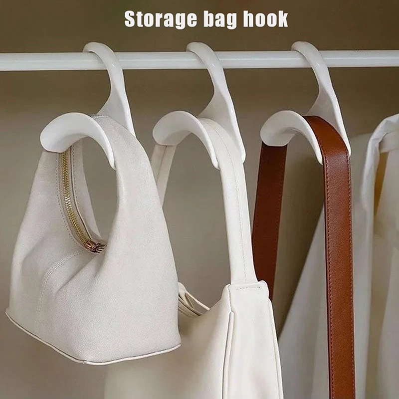 5pcs Widen Plastics Hanger Connection Hook Stackable Space Saving Storage Multifunctional Bag And Hat Hanging Rack