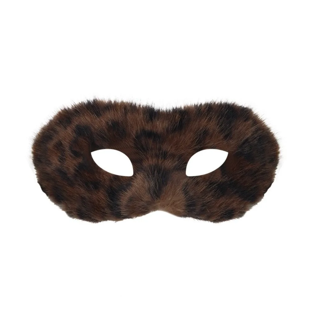 

Kids Gift Cartoon Plush Cat Mask Long Furry Animal Half Face Mask Halloween Decoration Eye Mask Masquerade Mask Cosplay Props