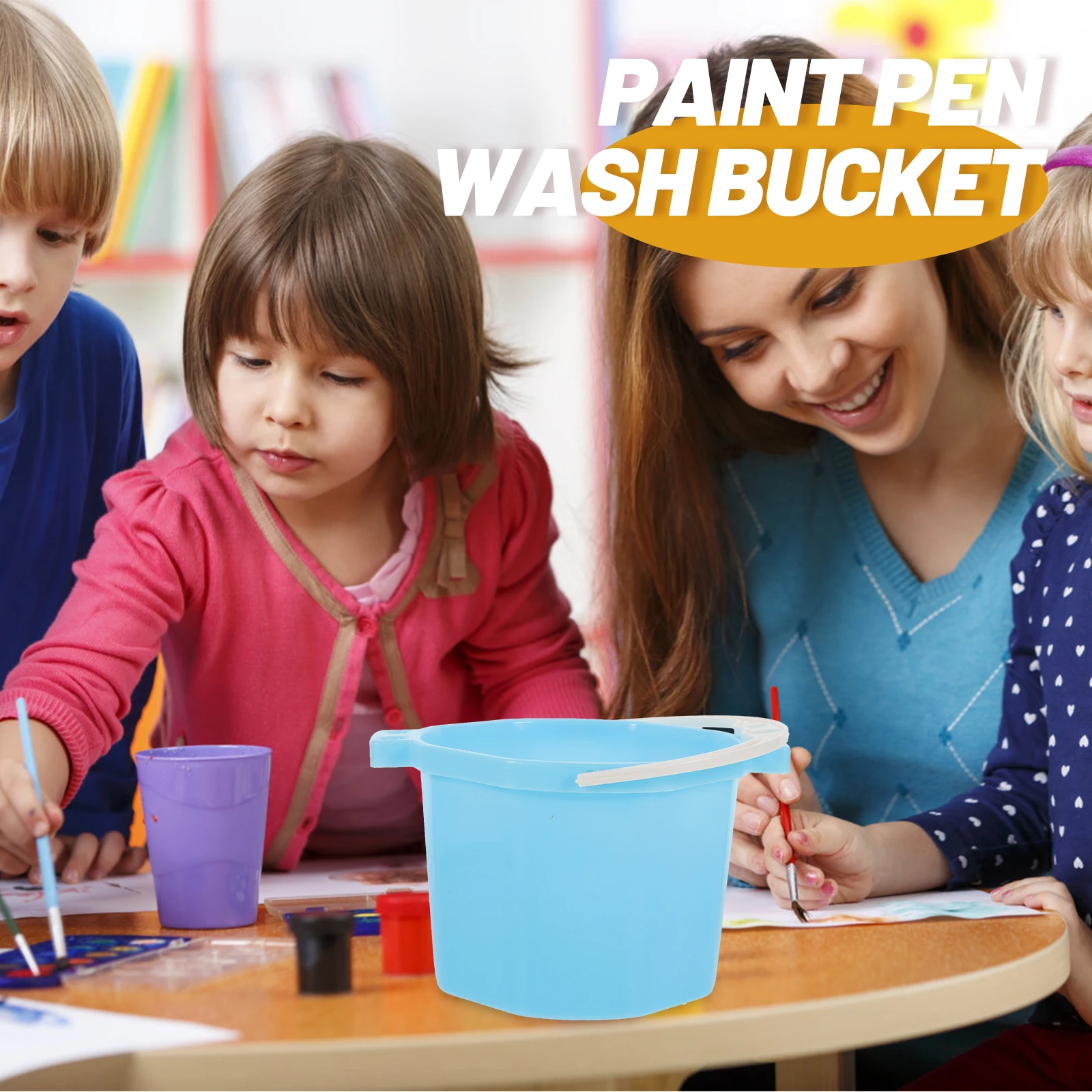 

Washing Pencil Bucket Paint Brush Watercolor Basin Holder Plastic Washer for Painting Cleaning Brushes