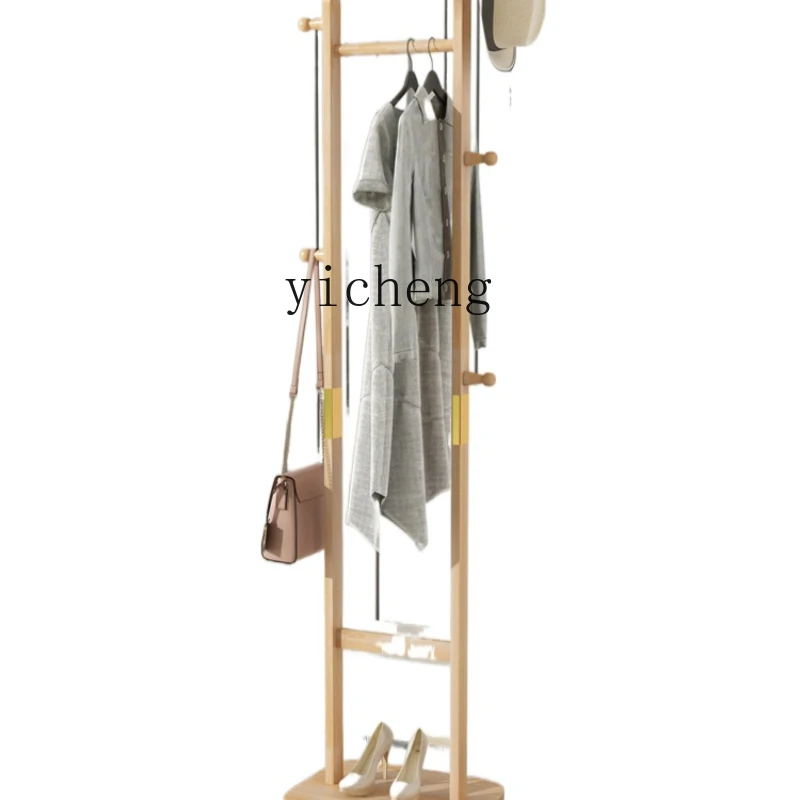 

ZC Solid Wood Coat and Hat Rack Small Floor Bedroom Hanger Office Hanger Indoor Clothes Hanging Rack