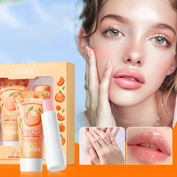 Peach hand cream and lip balm set, a must-have hand and lip care combination for autumn and winter, soft and moisturizing