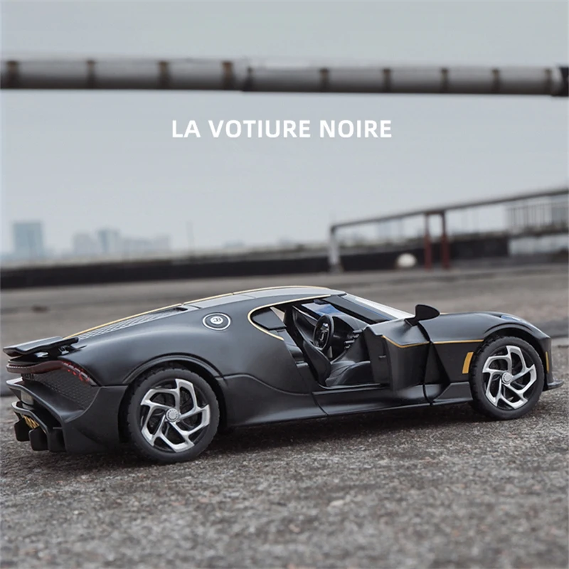 1:24 Bugatti Lavoiturenoire Alloy Sports Car Model Diecast Metal Toy Vehicles Car Model Simulation Sound and Light Kids Toy Gift