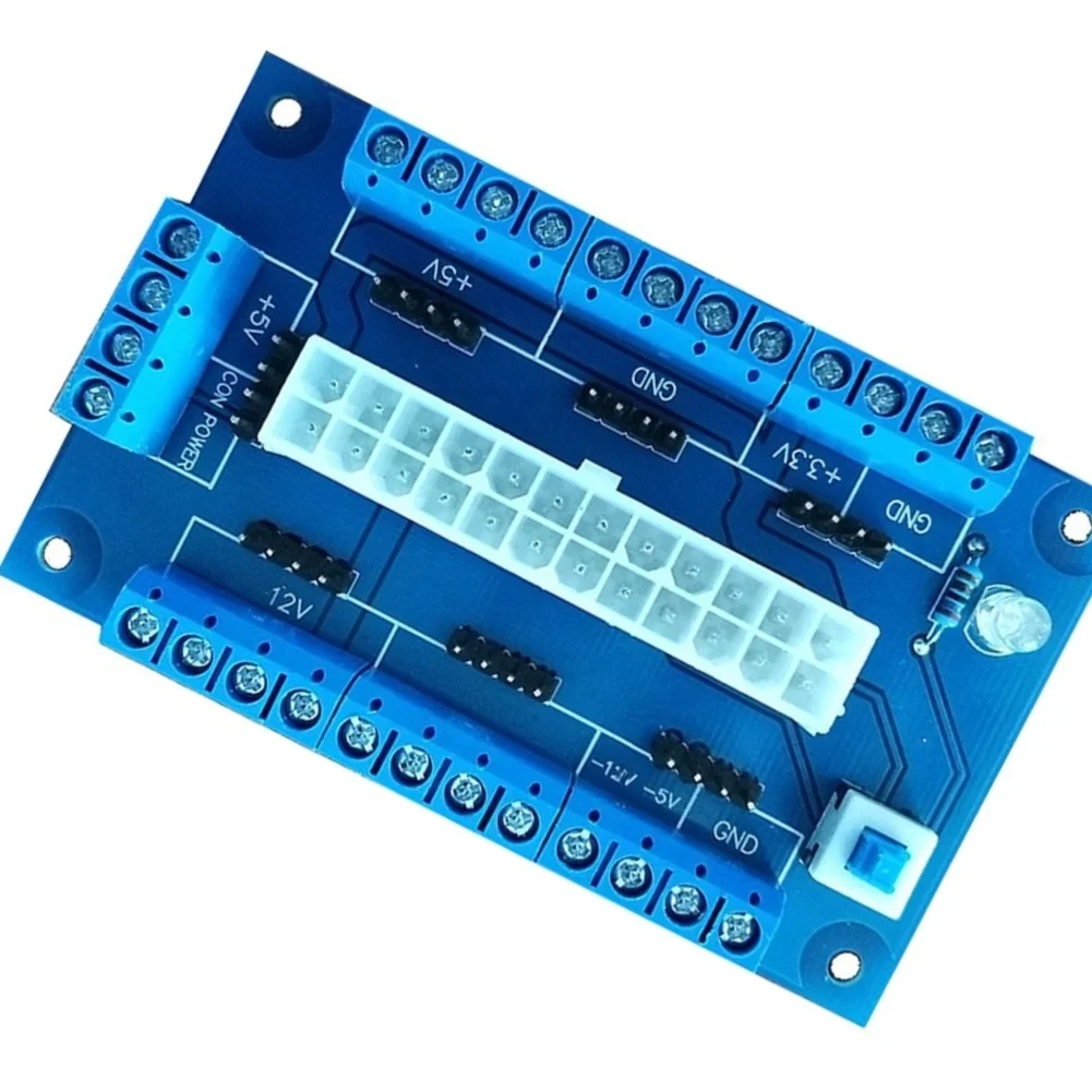 24Pin 20Pin ATX Power Supply Adapter Board With Multiple Voltage Outputs And On Off Switch For PC Case DIY Projects