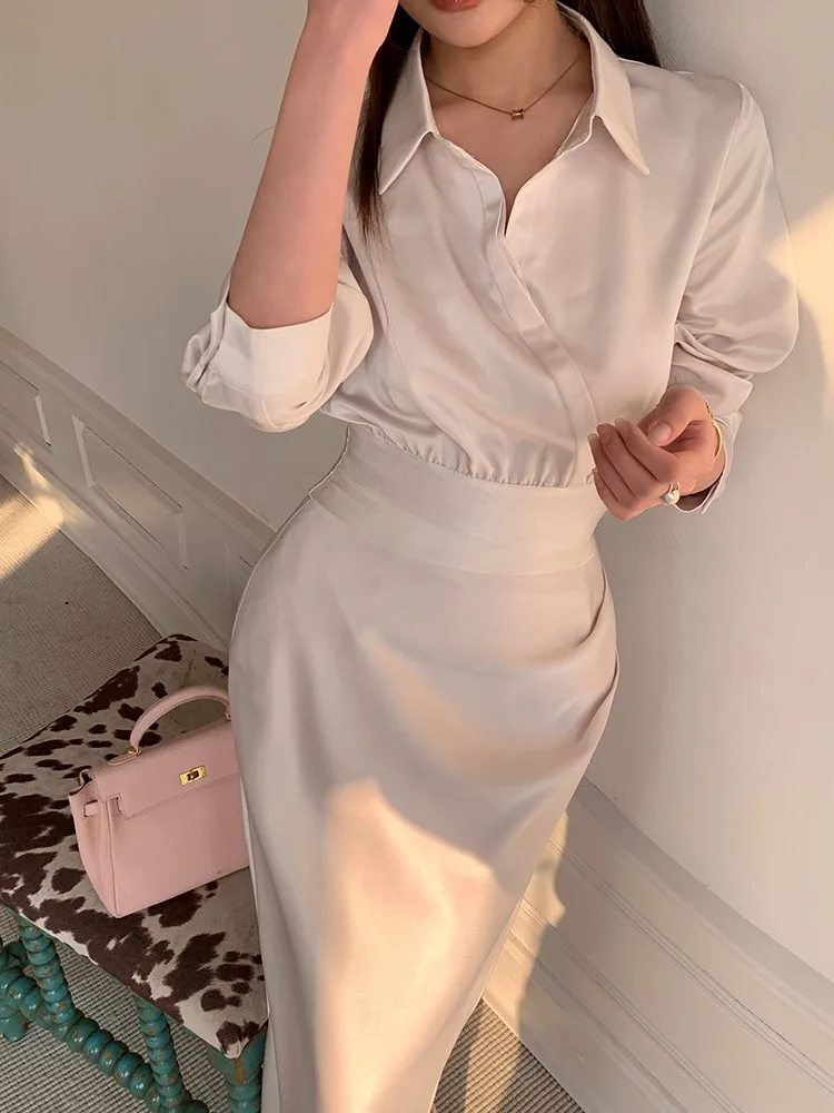 Frühling 2025, Damen Design Sensation Slim Fit irt, elastische Taille, hochwertiges Top, asymmetrisch, Vintage-Stil, lang, Sve irt