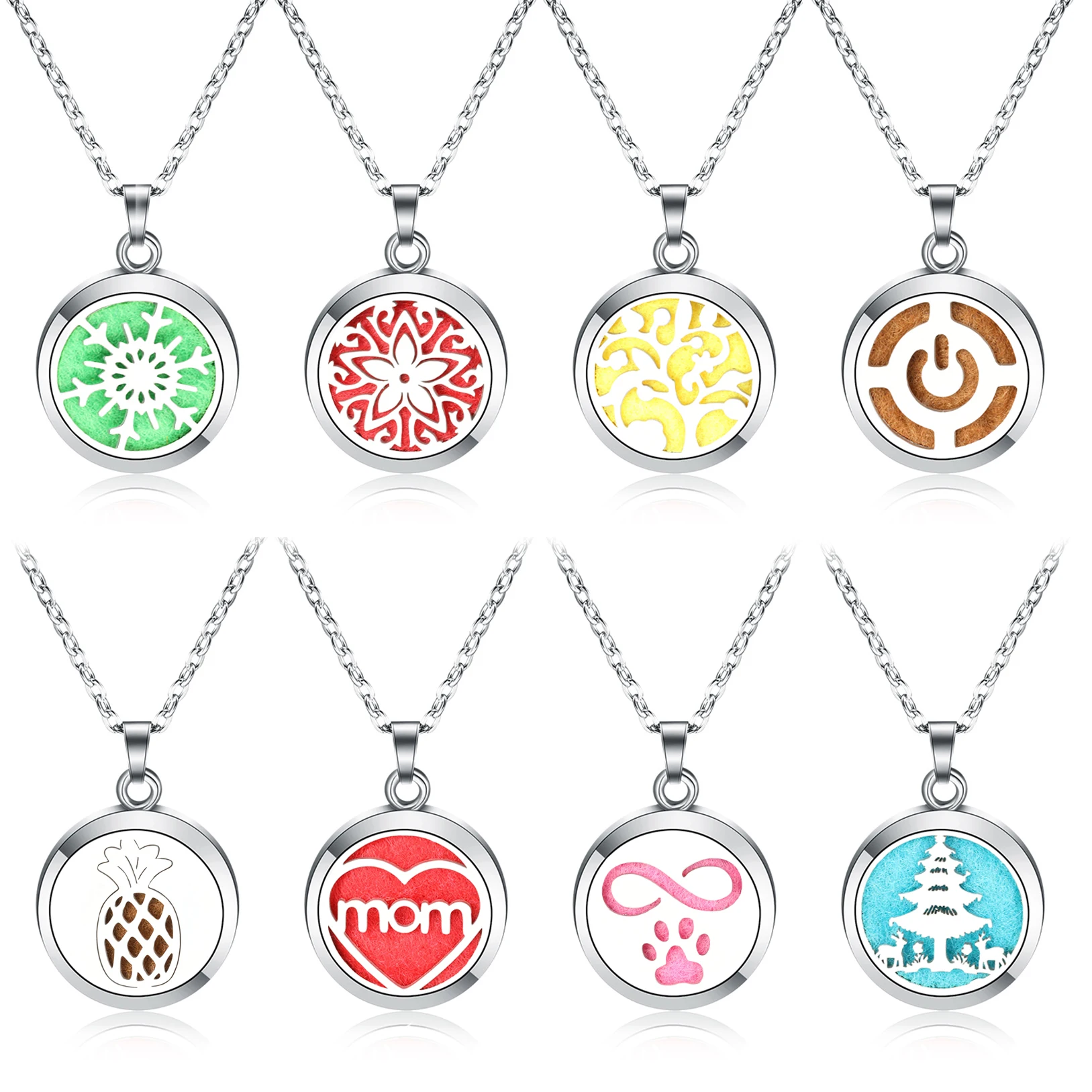 New 28MM Aromatherapy Jewelry Essential Oil Diffuser Perfume Locket Pendant Heart-Shaped Stainless Steel High Quality Necklace