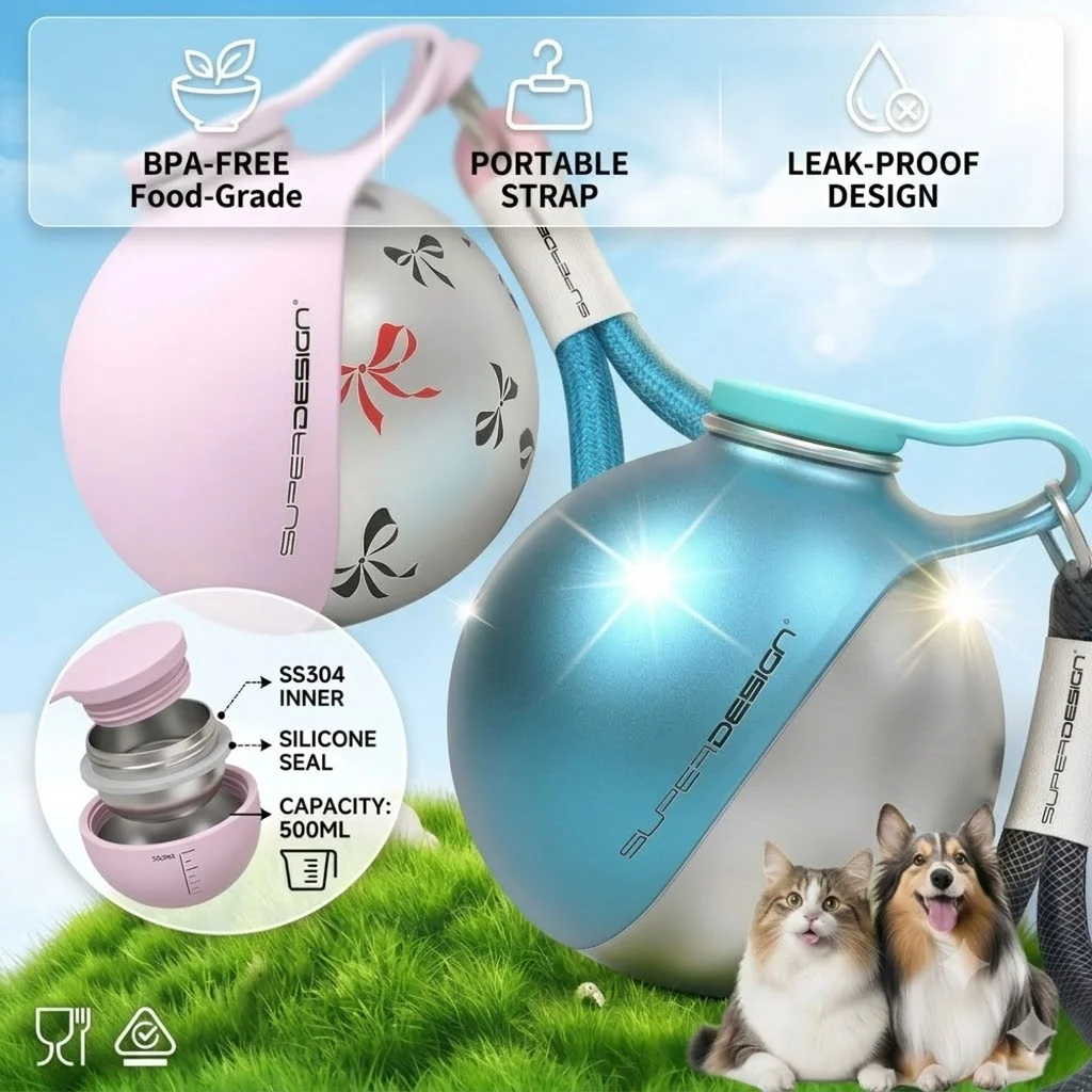 Pet Supplies Dropshipping - 500ml Stainless Steel Dog Water Bottle