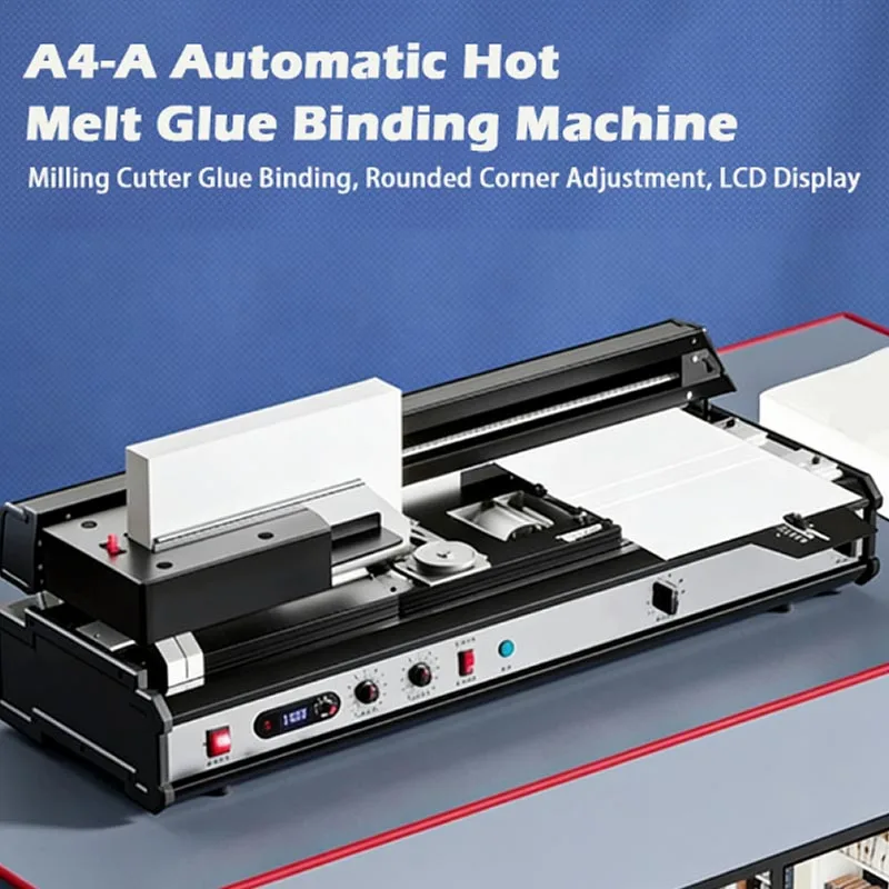 A4 Desktop Hot Melt Glue Book Binding Machine  Automatic Desktop Binding Machine 220/110v Large Hot-melt Glue Binding Machine