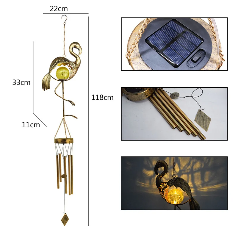 Y2K الشمسية الرياح الدقات أضواء LED ، في الهواء الطلق حديقة مصباح ، أضواء المشهد مقاوم للماء ، مصابيح شرفة المنزل ، السنة الجديدة الديكور ، 213