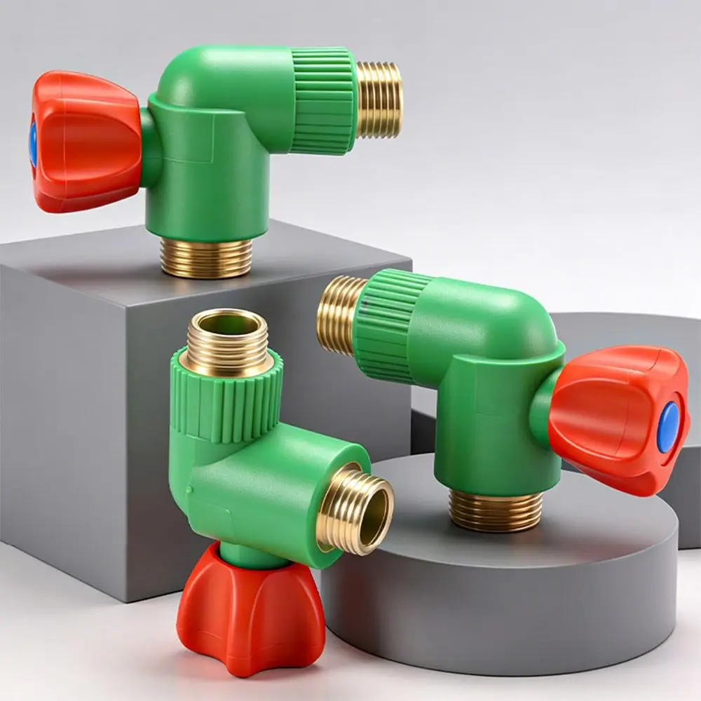 High-flow Water Pipe Valve Straight-through Thickened Water Pipe Core Angle Valve Universal Interface Thread PPR Angle Valve
