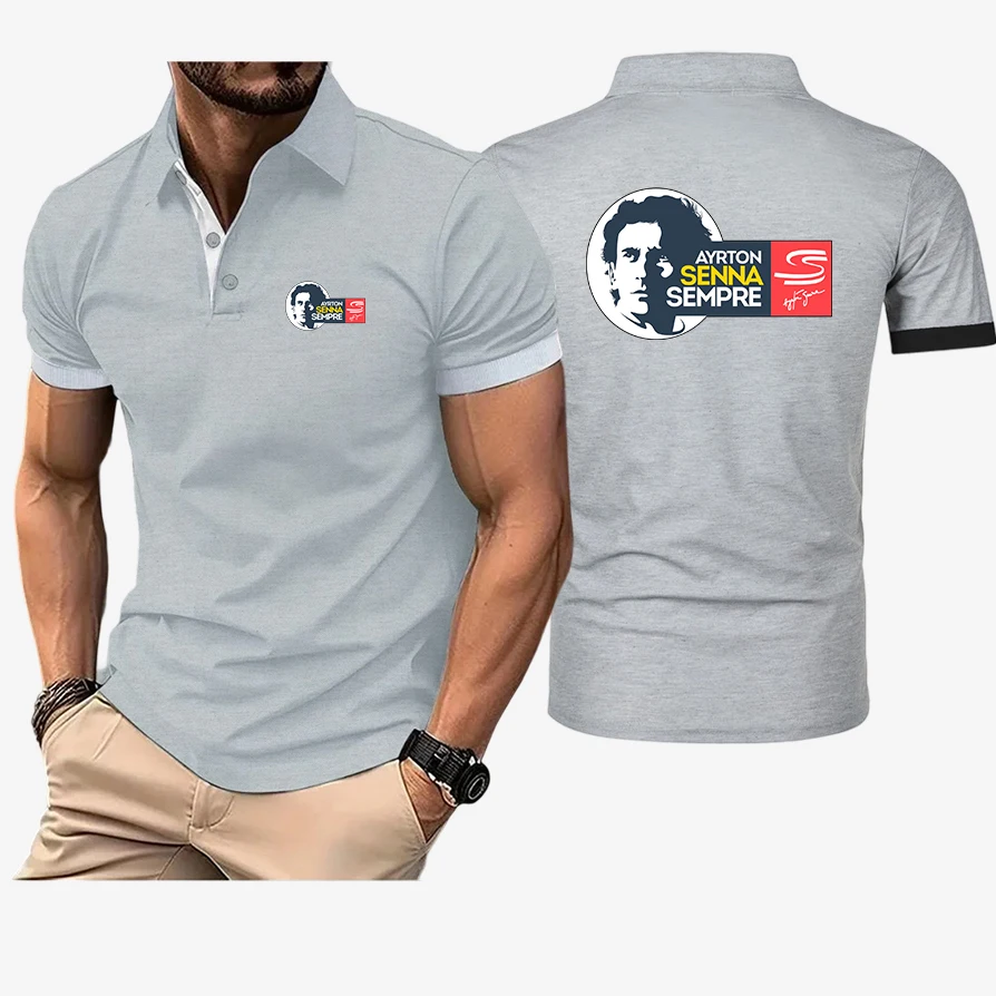 2026 Ayrton Senna Print Summer Men's New Quick-drying Outdoor Sport Fitness Breathable Cool Mesh Lapel Polo Shirt