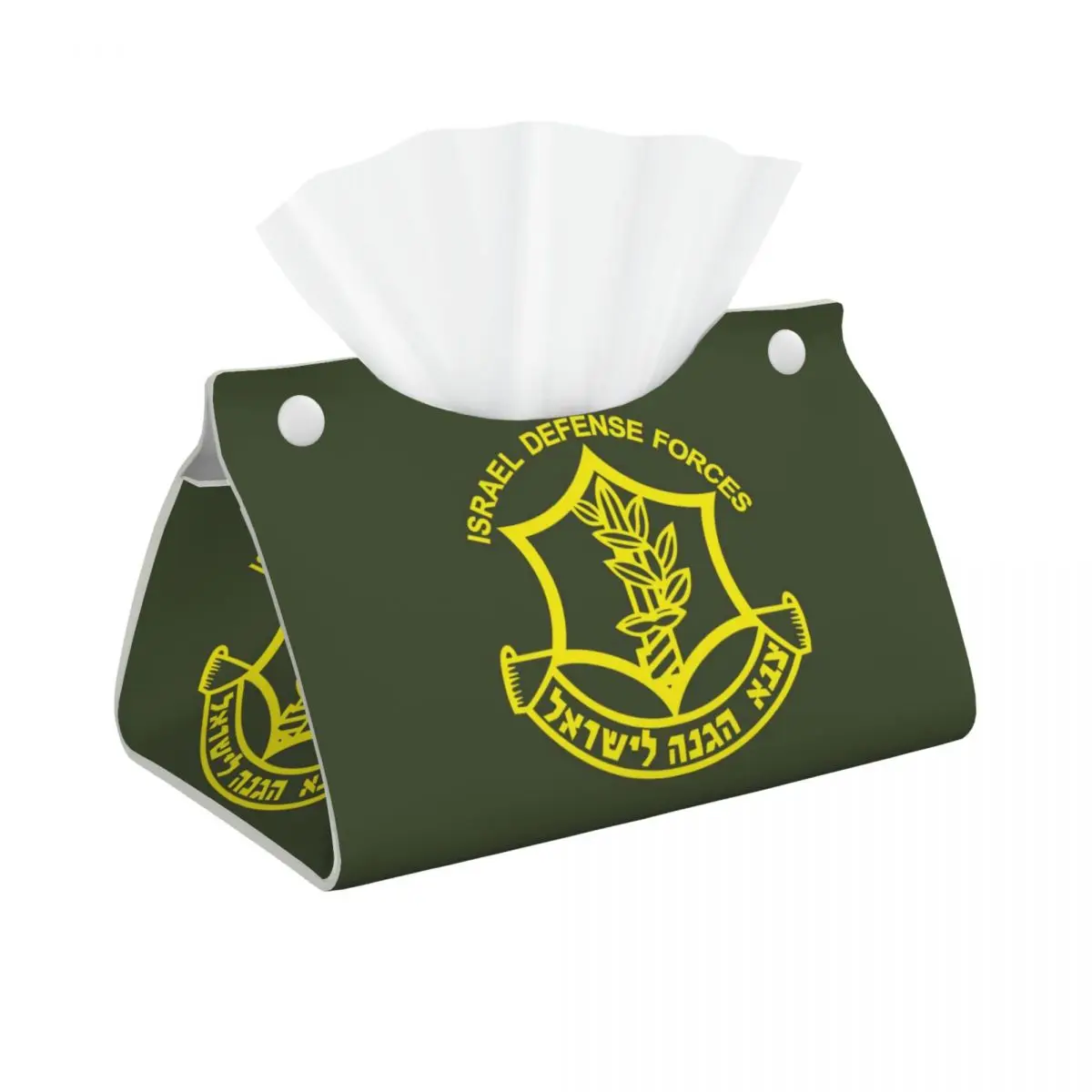 Custom Israel Defense Forces Military Army Tissue Box Holder Rectangular IDF PU Leather Facial Tissue Box Cover for Car Office