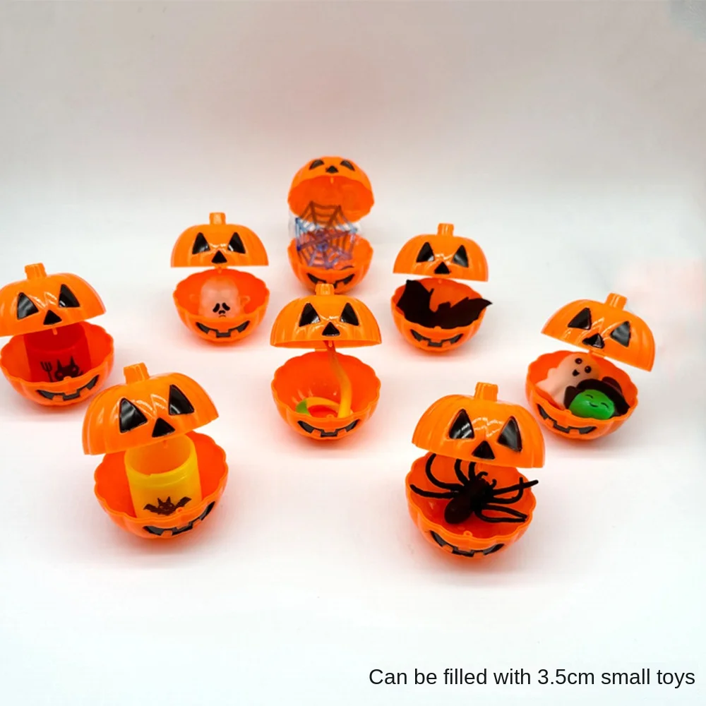 6pcs Halloween Mini Pumpkin Candy Gift Box Trick Or Treat Children Toy Kids Favor Plastic Package Boxes