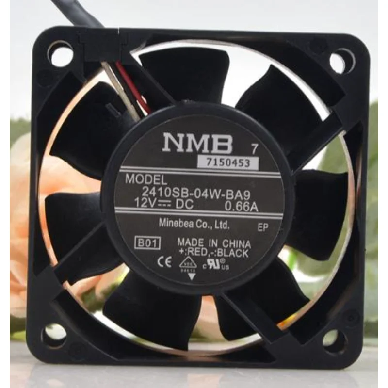 New CPU Cooler Fan for NMB-MAT 2410SB-04W-BA9 6025 12V 0.66A 6CM 3-wire High Volume Cooling Fan 60*60*25mm