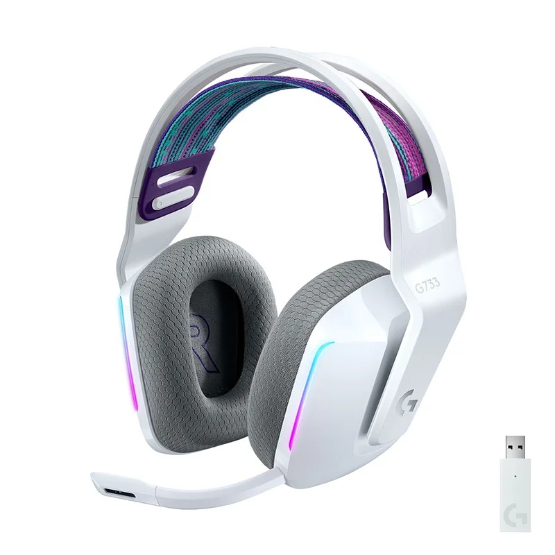 G733 Lightspeed Wireless Gaming Headset with Suspension Headband Lightsync RGB Blue VO CE mic technology