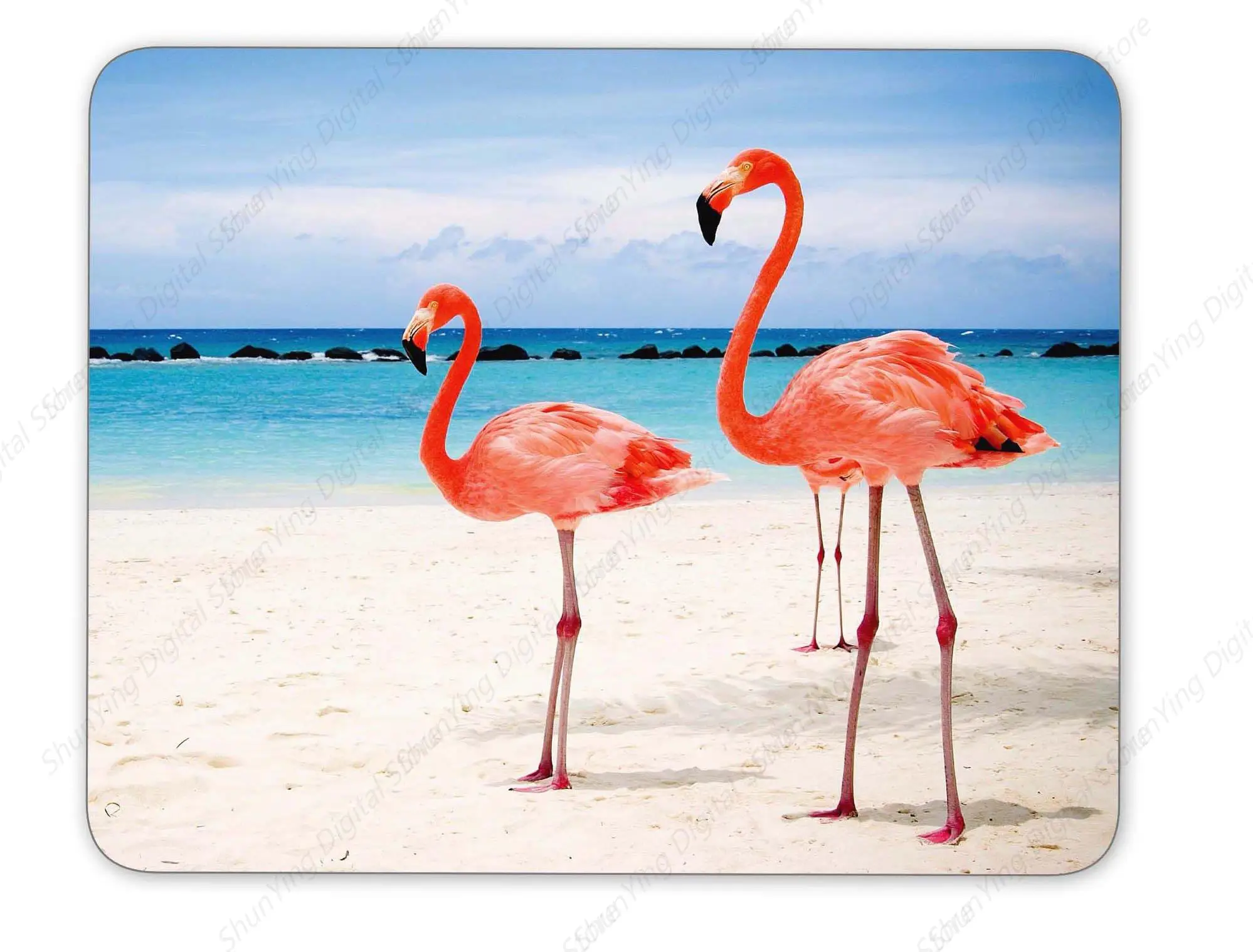 

Mouse Pad Flamingo Beach Stroll Printed Anti Slip Rubber Mouse Pad Suitable For Gaming Home School Office Mouse Pad 18*22cm