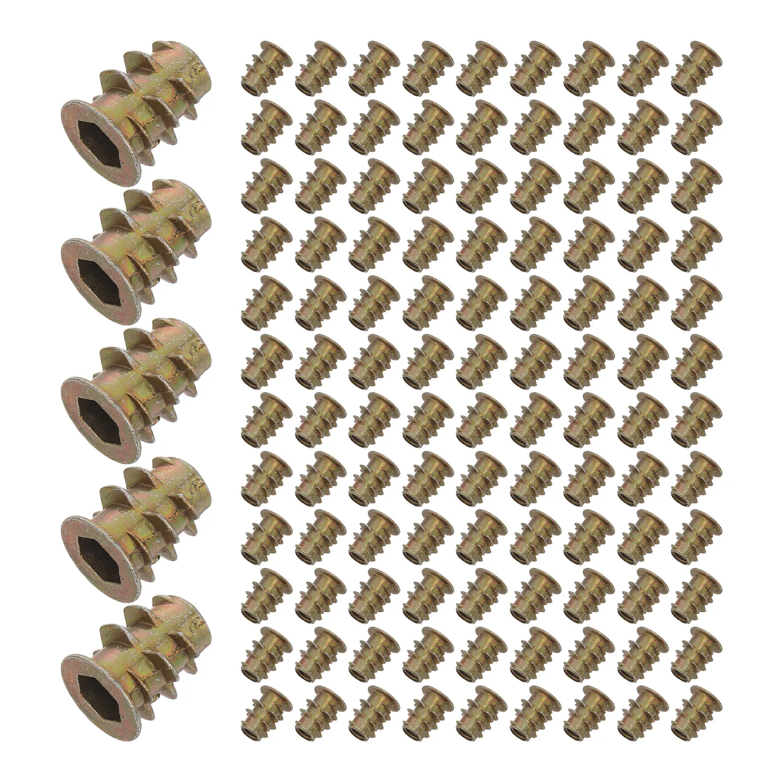 Furniture Hardware Threaded Inserts - 200 Pcs Hexagon Socket Thread Insert