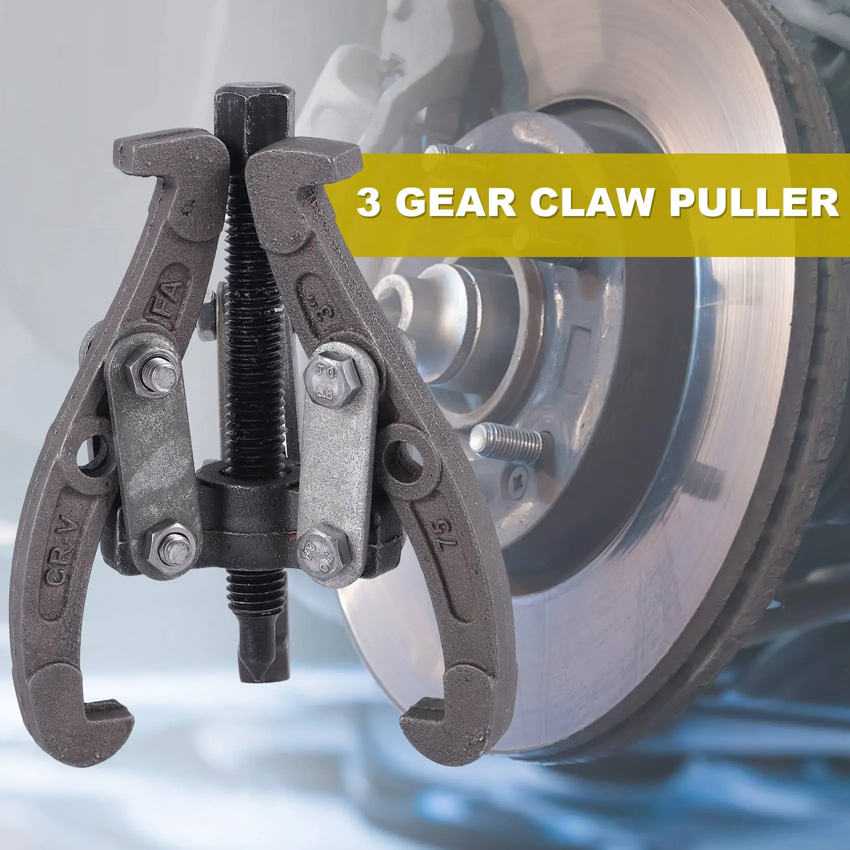 ABFA 3-Inch 75 Mm Gear Bearing Puller Tool Hub Multi-Function Puller Kit 3-Jaw Reversible Flywheel Pulley Removal Extractor