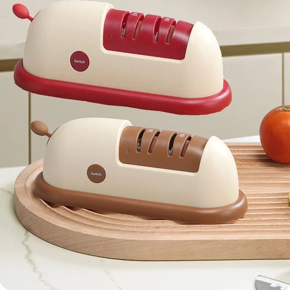 Fast Sharpening Electric Cutter Sharpener 4-Stage Precision Non-slip Portable Sharpening Stone Efficiency Suction Cup Base