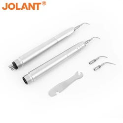 JOLANT Dental Ultrasonic Air Scaler Handpiece 2/4 Holes with 3 Tips Tooth Calculus Remover Cleaning Handpiece