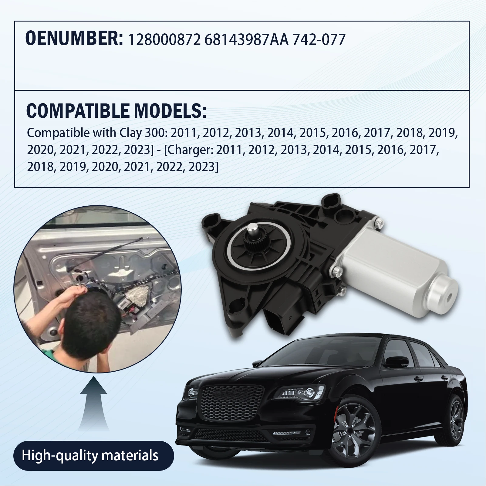 

Left Driver Side Window Regulator Motor 128000872 68143987AA FOR 300/Charger 2011-2023 742-077