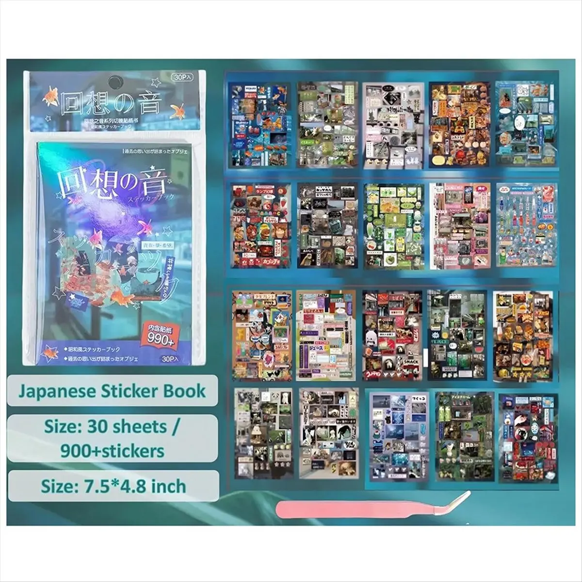 Japanese Sticker Book, 900+ Comic Stickers Book with Art Coated Paper Activity Stickers for Kids, Adults