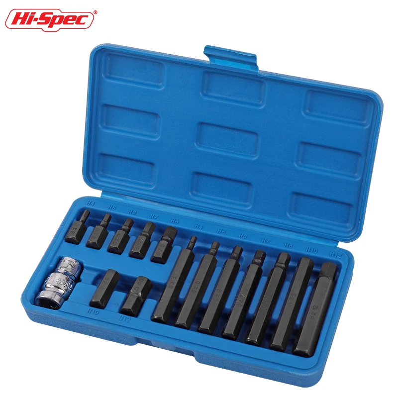 Hi-Spec 11/15pc Impact Socket Set Three Head Shape Socket Sleeve H/T/M Type S2 Socket Bit With 1/2 Socket Adapter For Car Repair